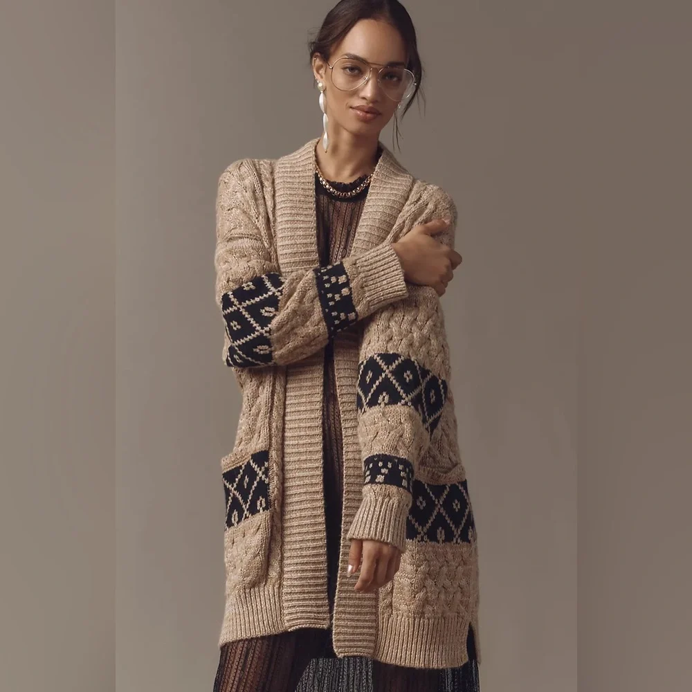 Anthropologie Pilcro Slouchy Open-Front Oversized Cardigan Sweater